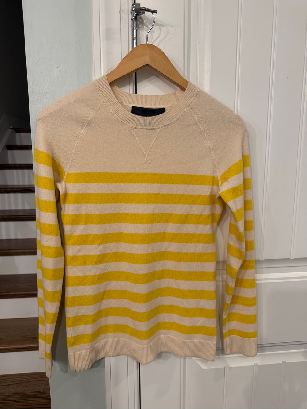 Jason Wu Miss Wu 87% Cashmere Sweater Women’s Small Cream Yellow Striped
